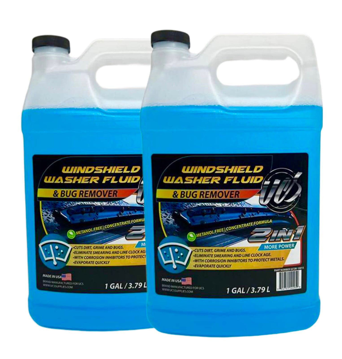 UCS front label on gallon bottle showing ready-to-use cleaner and benefits