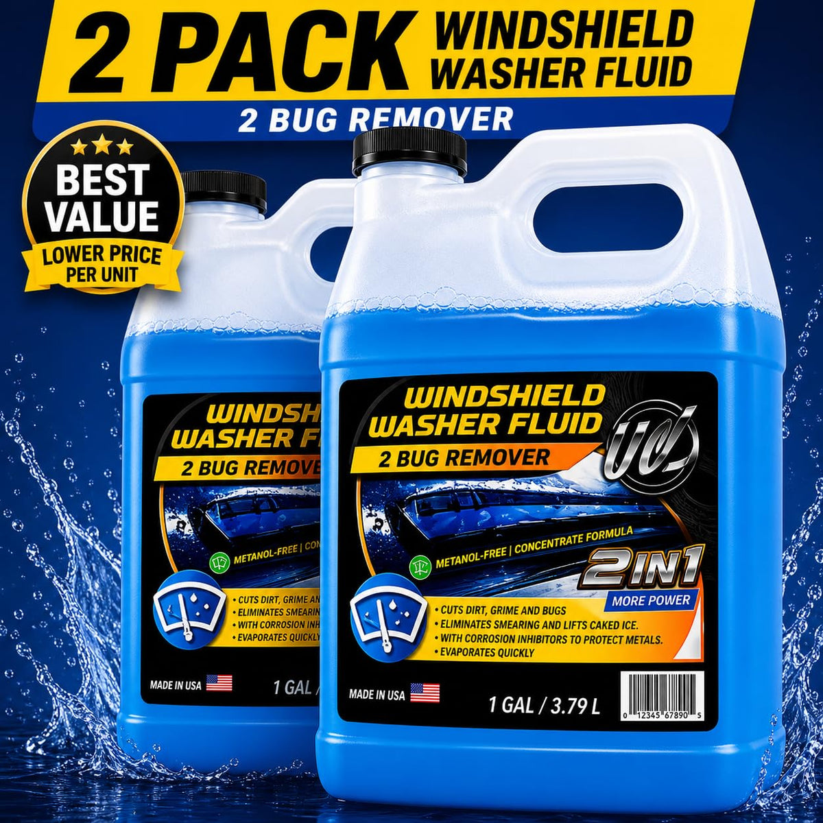 UCS formula aiding wipers to clear bug splatter and improve visibility