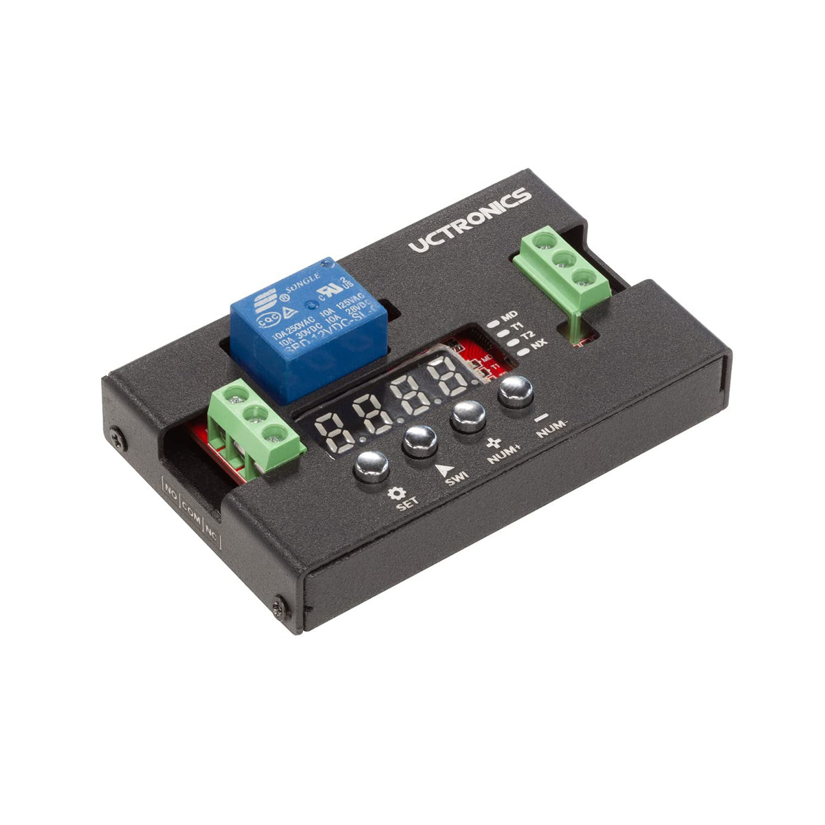 UCTRONICS front panel showing display and buttons for quick setup and monitoring