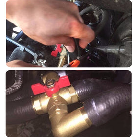 Uenede valve installed in engine bay improving heater flow control