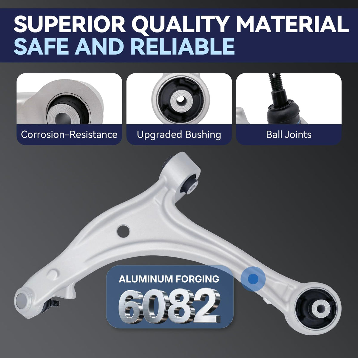 UGFC ball joint detail close-up illustrating robust joint for improved steering stability