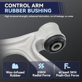 UGFC passenger side control arm closeup highlighting reinforced mounting for better handling
