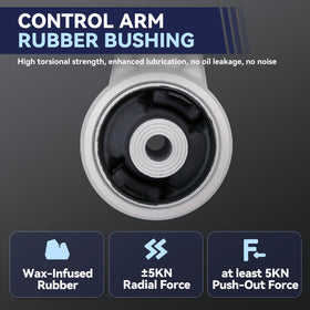 UGFC passenger-side lower control arm close-up showing arm shape and mounting points for easy install