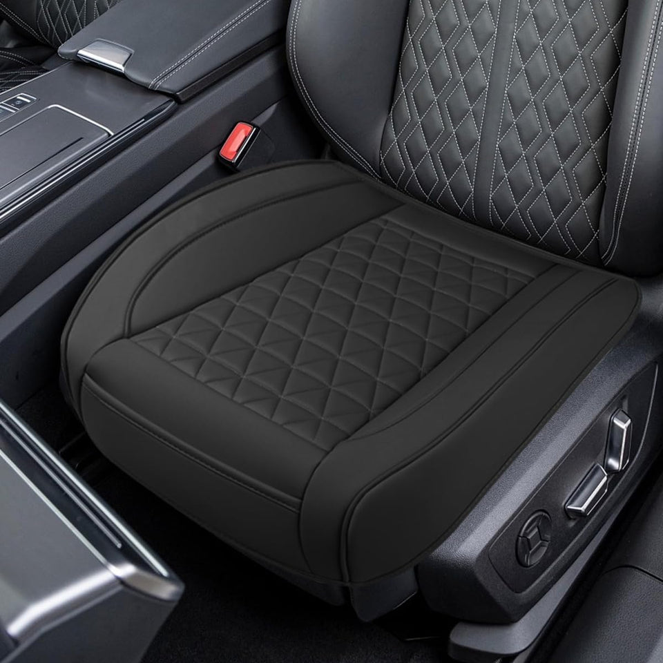 UHANBUT front view of black seat cover showing sleek protection and style