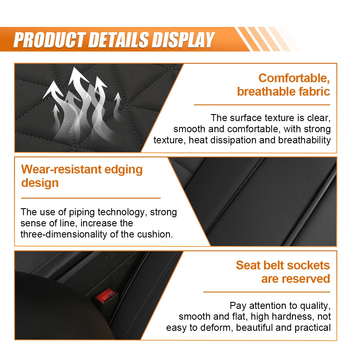 UHANBUT installed on car front seat demonstrating snug anti-slip fit