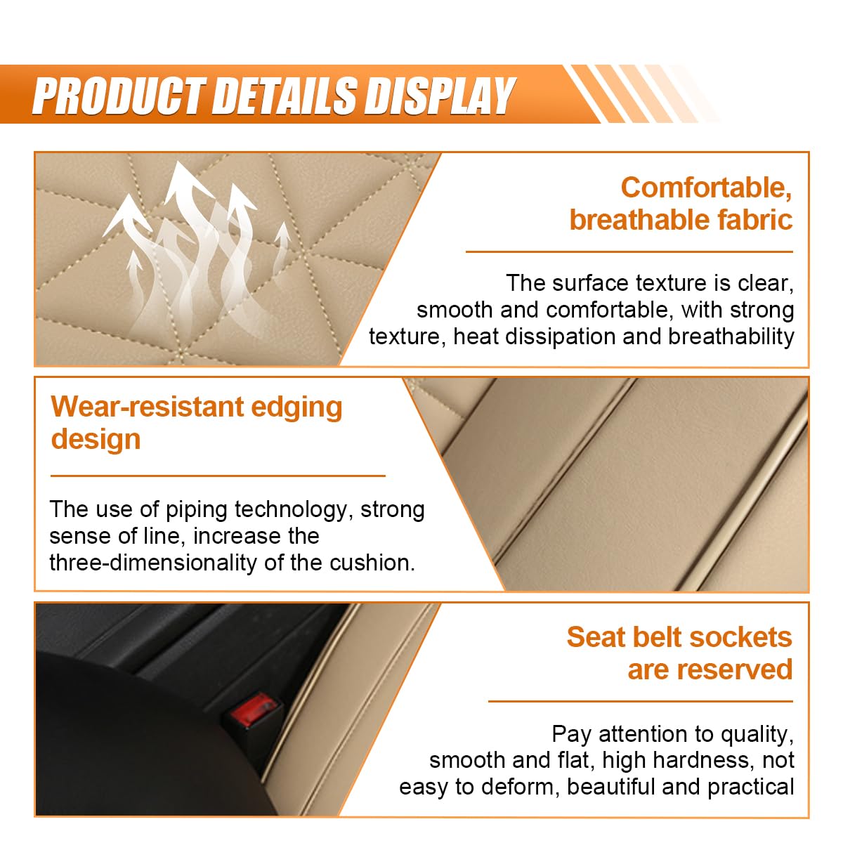 UHANBUT seat cover installed in driver seat offering comfort and protection