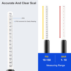 Uharbour gauge attached to truck valve in use for accurate pressure reading