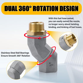 UHEGDRR side profile highlighting 360-degree rotation for easier hose positioning