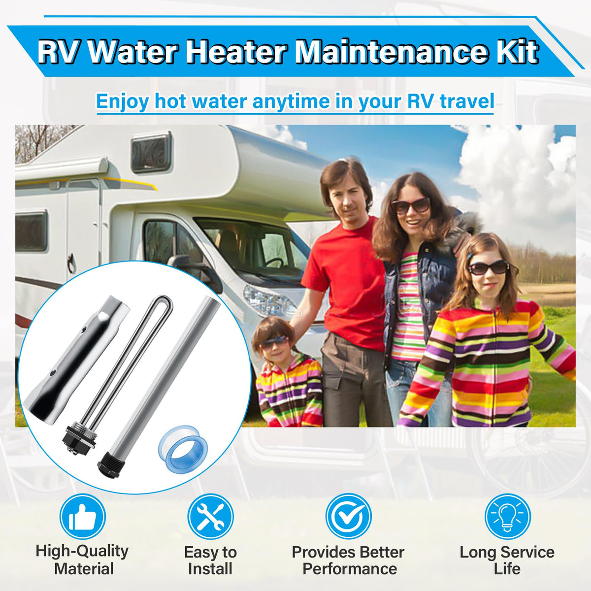 UHEGDRR kit staged on RV workbench showing ready-to-use maintenance convenience