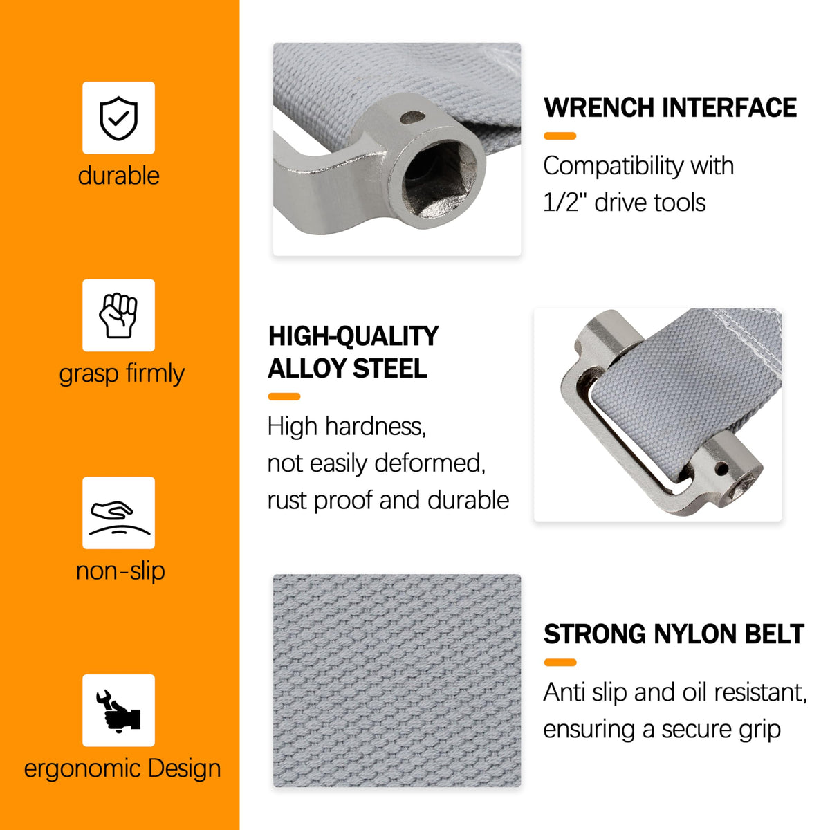 Uietuc wrench on large oil filter showing leverage benefit