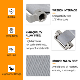 Uietuc wrench on large oil filter showing leverage benefit
