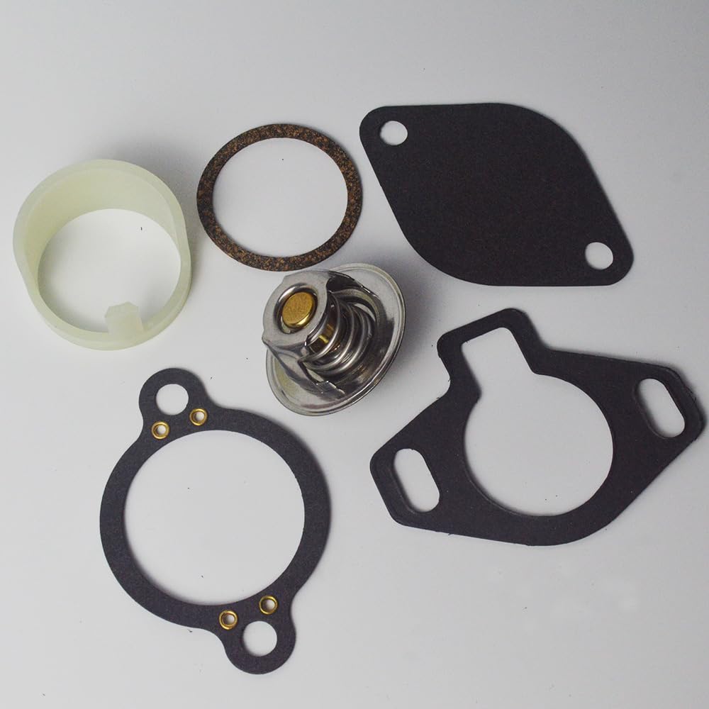 Uiuilz thermostat installed on MerCruiser engine demonstrating correct fitment