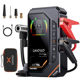 UKEXE front view of jump starter showing compact durable housing and portability