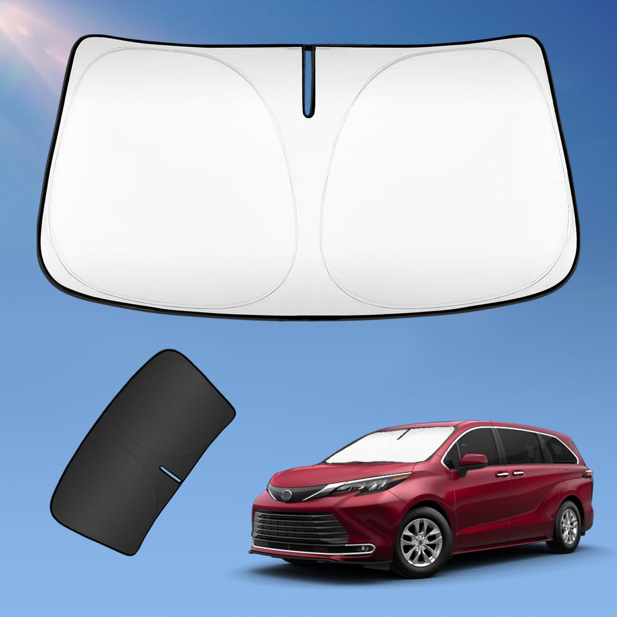 UKTOP front view on windshield showing full coverage and sun protection