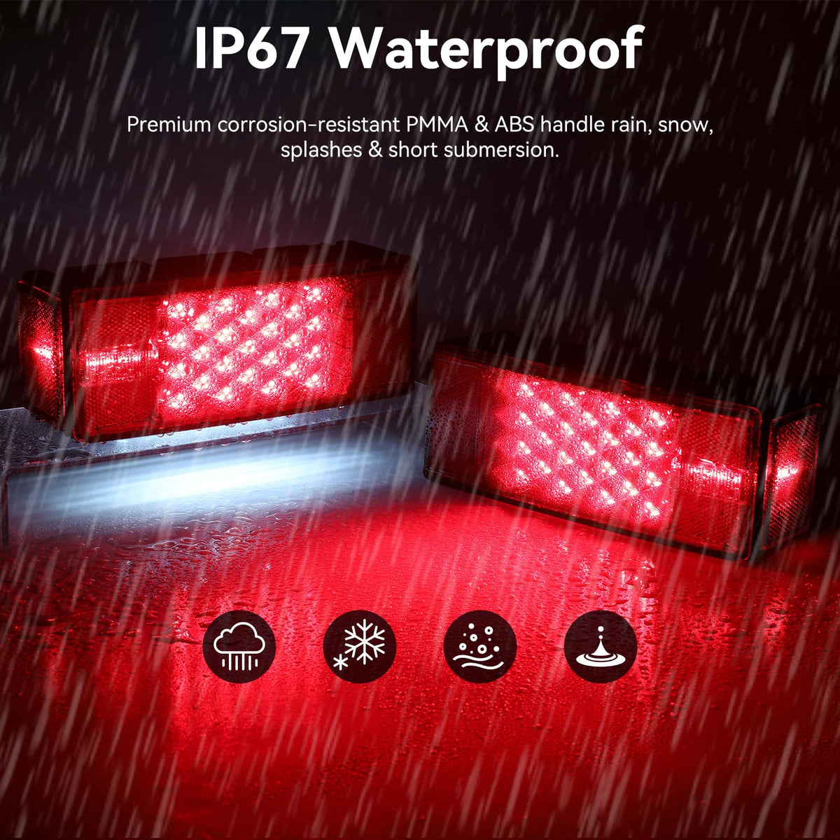 ULITECO 11-LED brake light bar lit to show centerline brake visibility enhancement
