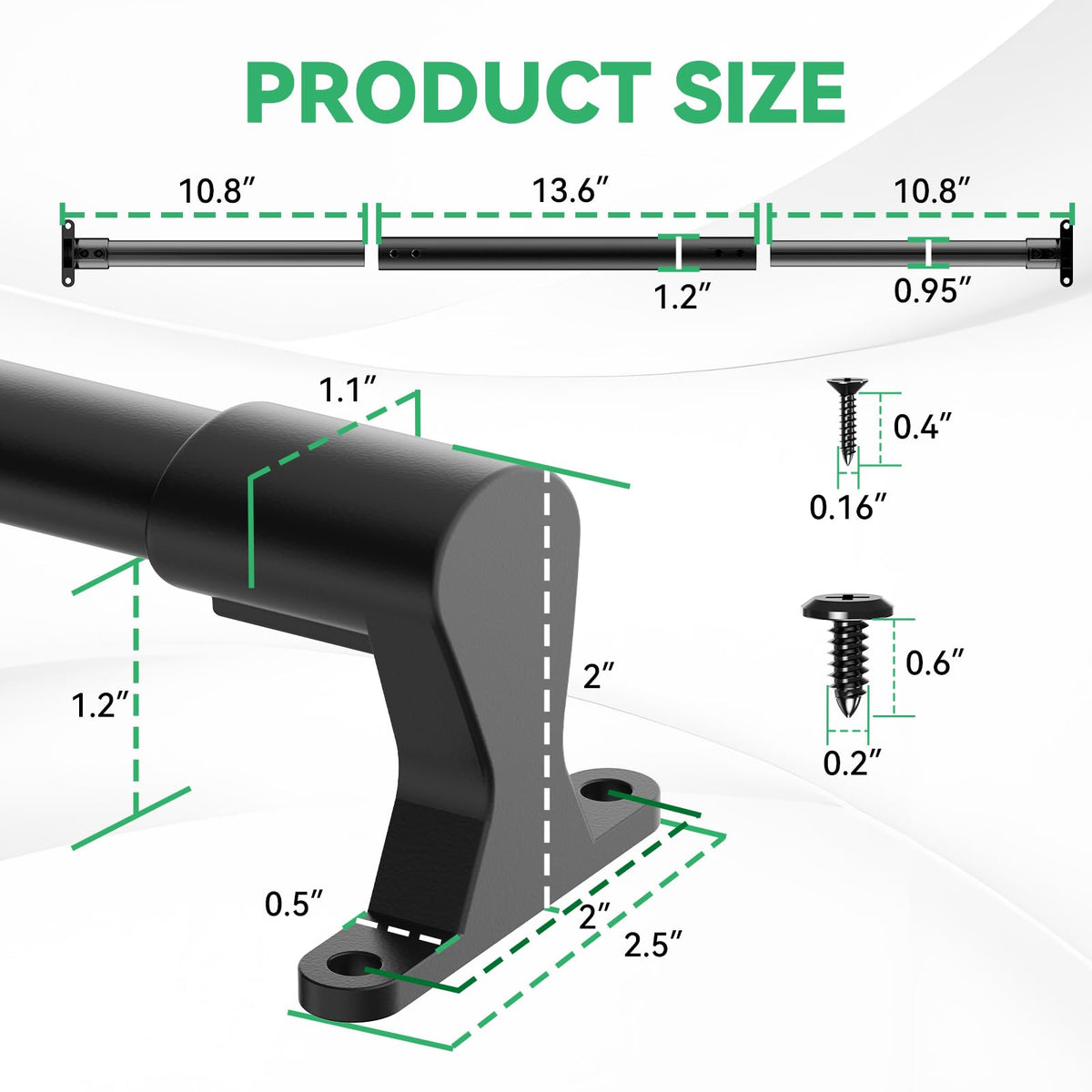 ULITECO telescoping adjustment demo displaying length range for various door widths
