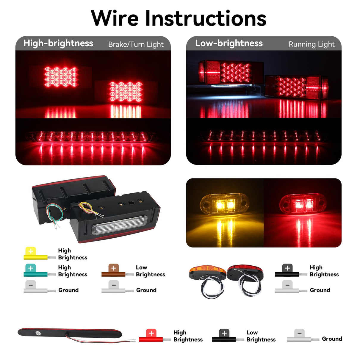 ULITECO set of amber and red side marker lights illustrating side visibility benefits