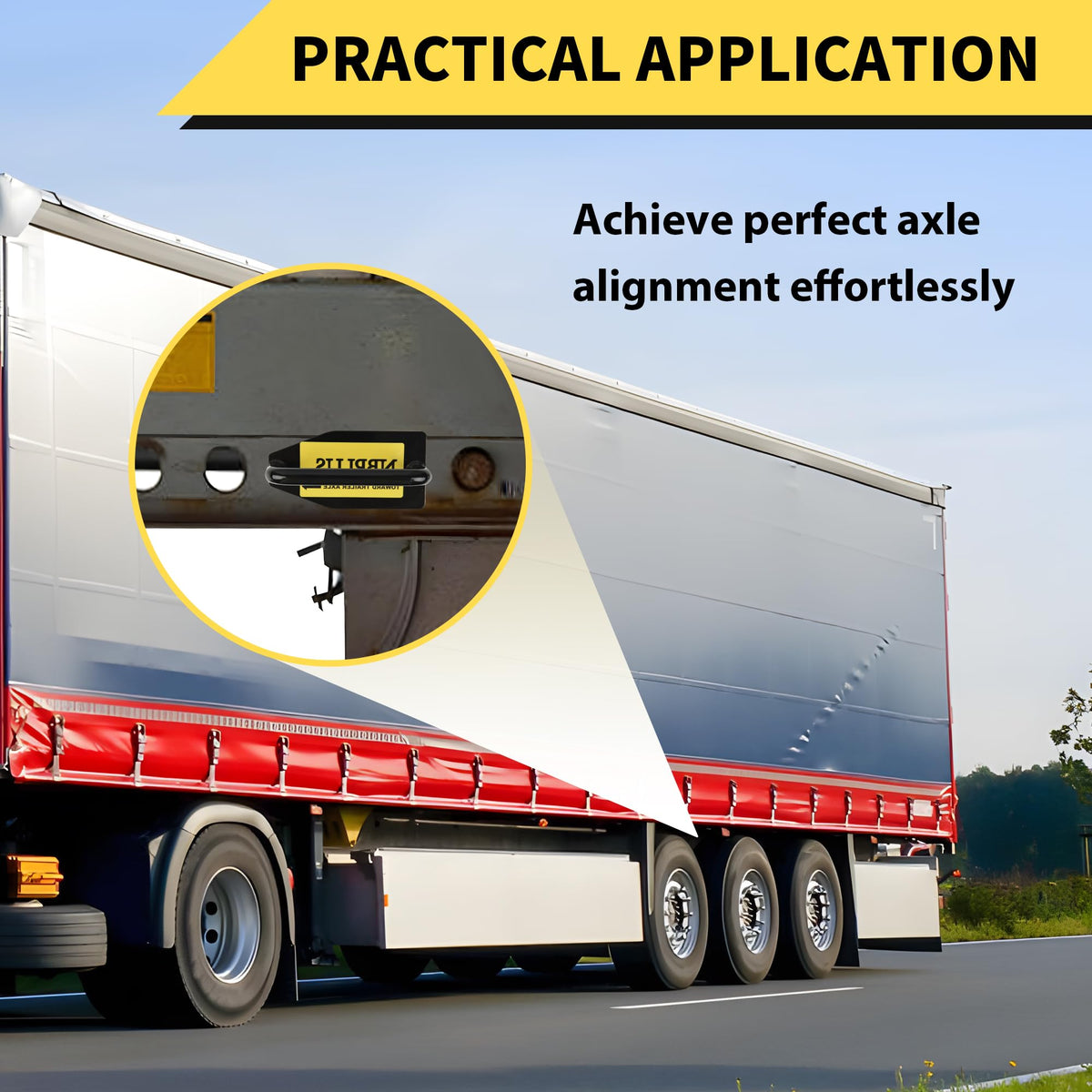 Ulreon in-use on a trailer showing faster axle alignment benefit