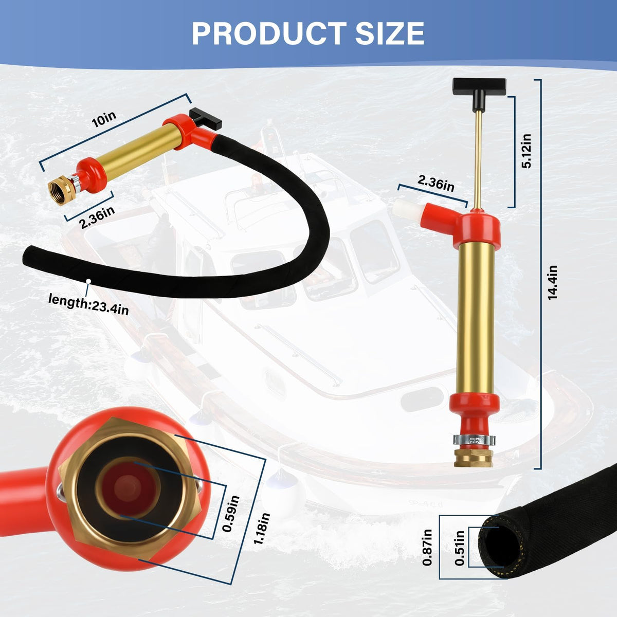 Ulreon pump next to ruler size comparison showing compact 10.25-inch length convenience