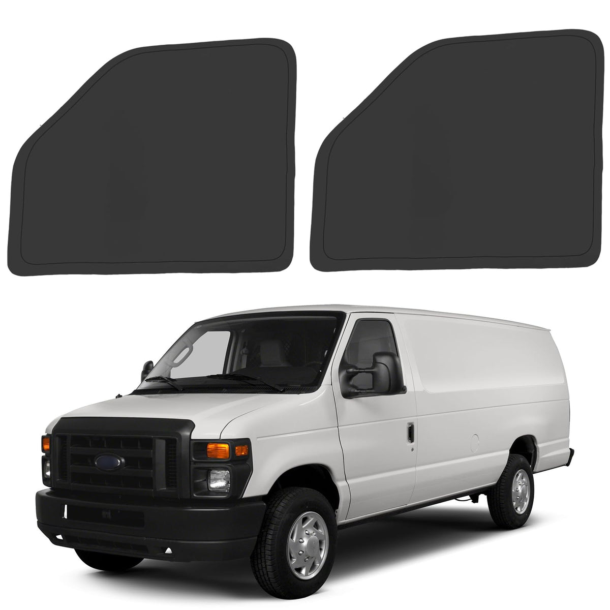 ULROLIT front-side window shade front view shows full coverage and UV blocking