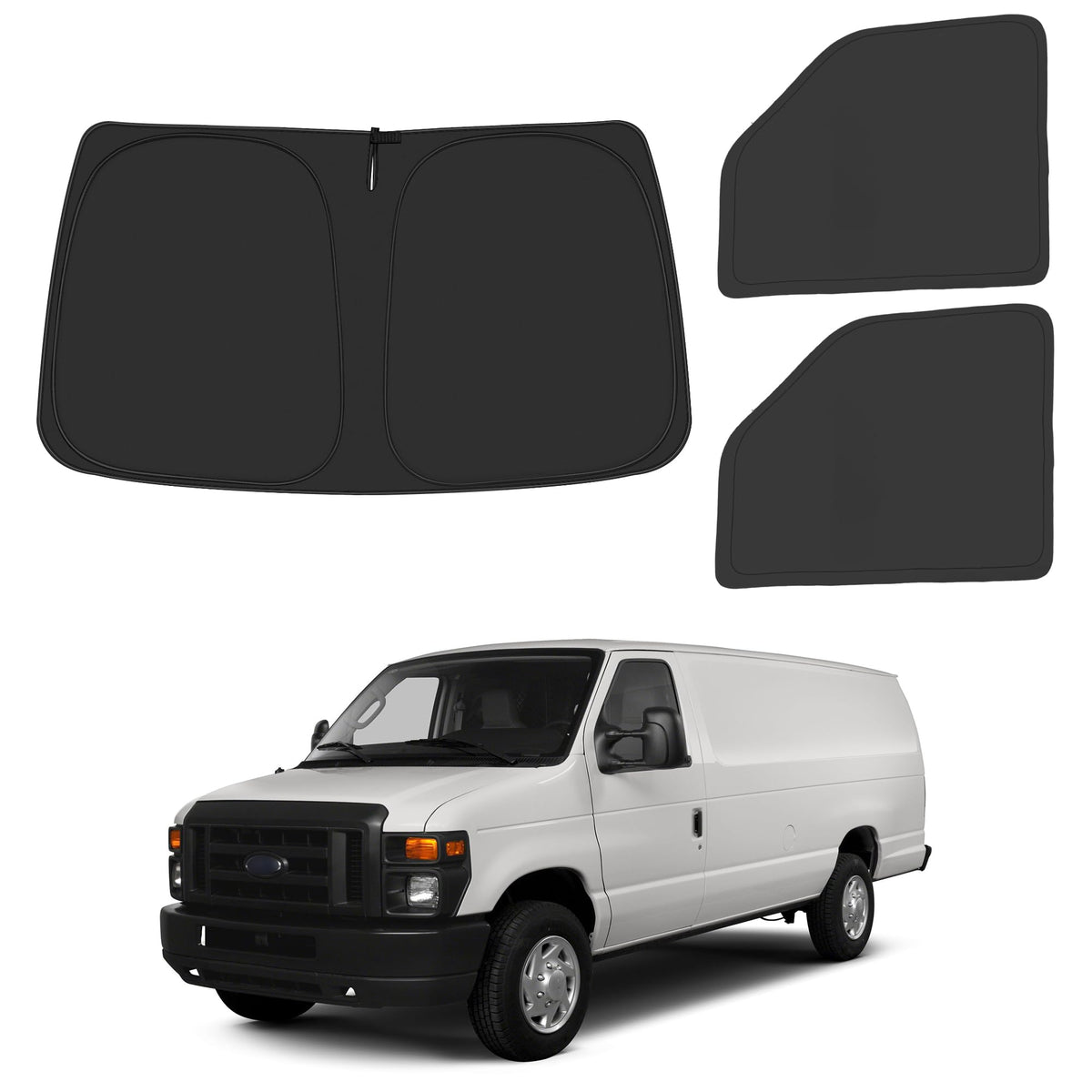 ULROLIT full front windshield shade showing complete coverage and cooling benefit