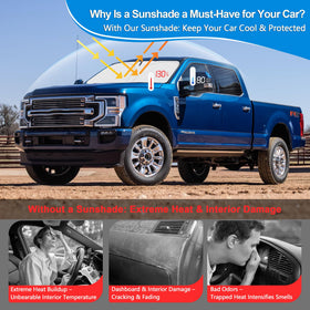 ULROLIT shade being placed inside truck demonstrating easy installation
