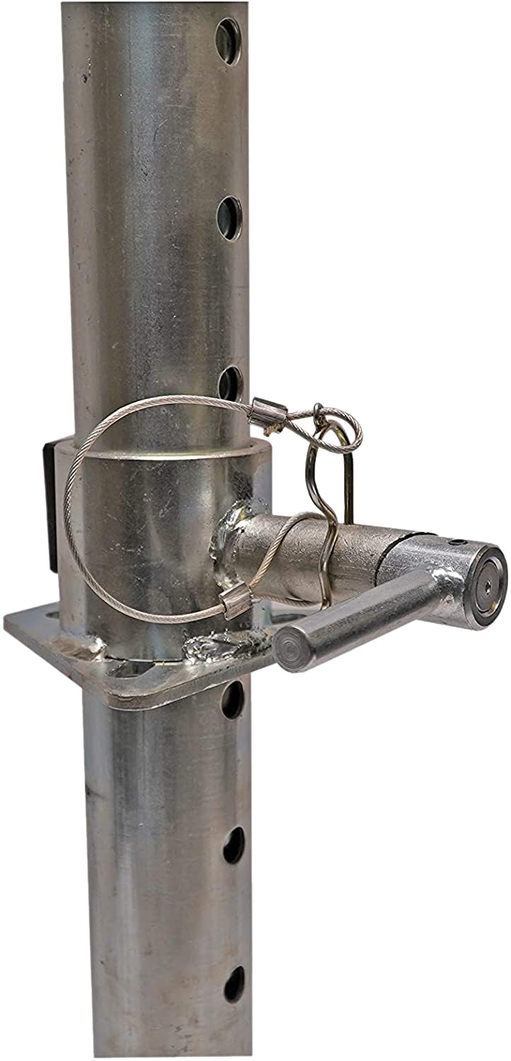 The Ultimate Trailer Jack mounted on a utility trailer highlighting secure bolt-on fit