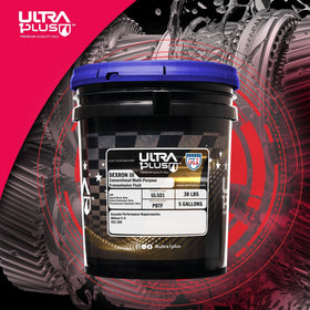 ULTRA 1PLUS label detailing Dexron III and Mercon compliance for specification confidence