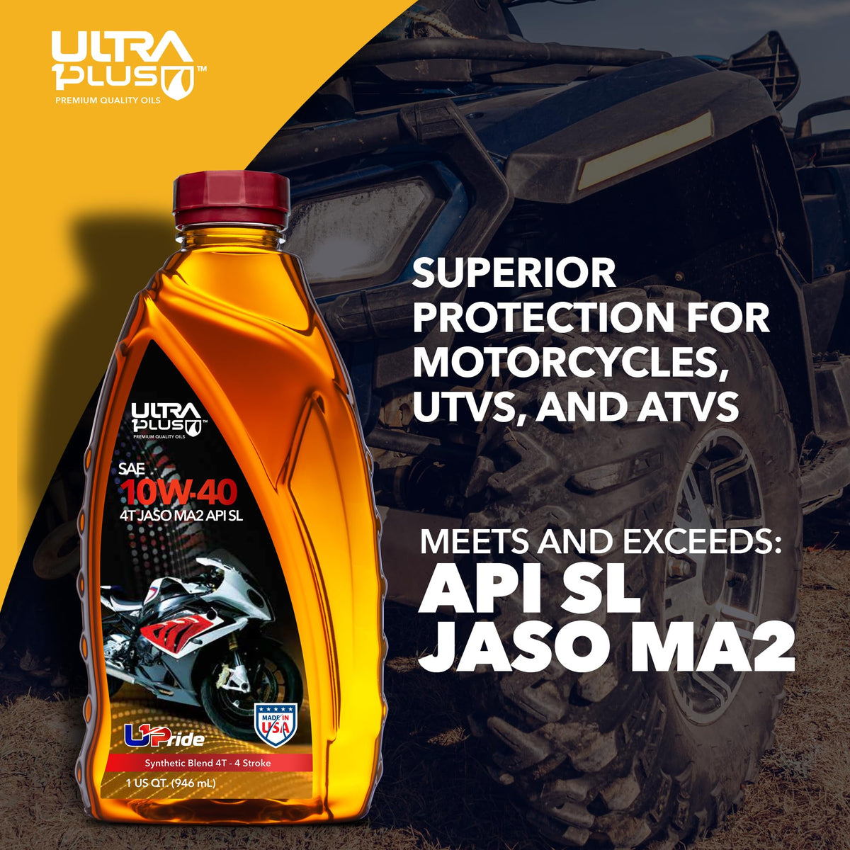 ULTRA 1PLUS oil texture drops on metal showing smooth viscosity for protection