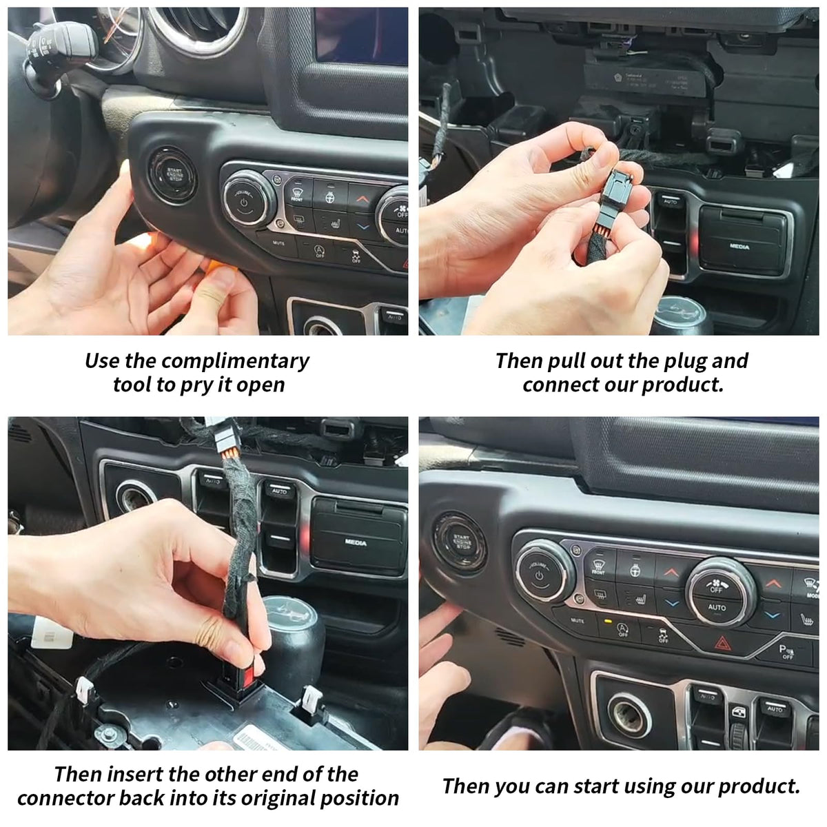 UltraEra installed behind the center console displaying discreet placement and no visible wires