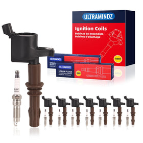 ultramindz front packaging showing coils and plugs, clear kit contents and fitment benefit