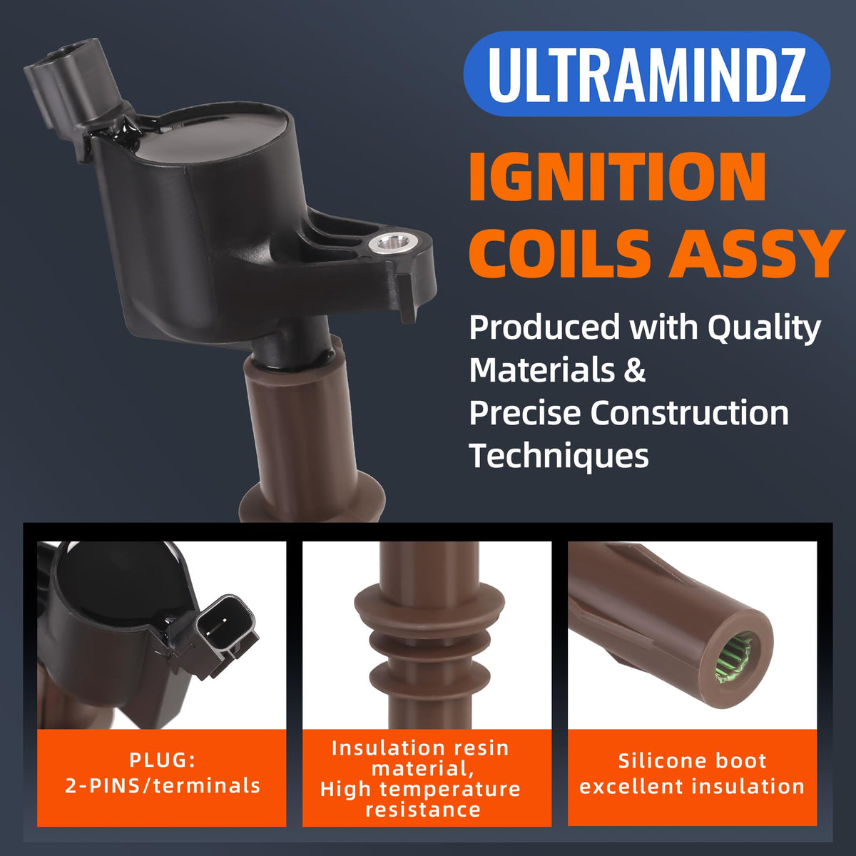 ultramindz installed on engine with visible coils, illustrates correct direct-fit installation