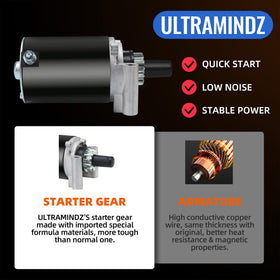 ultramindz starter label with cross-reference numbers for part verification