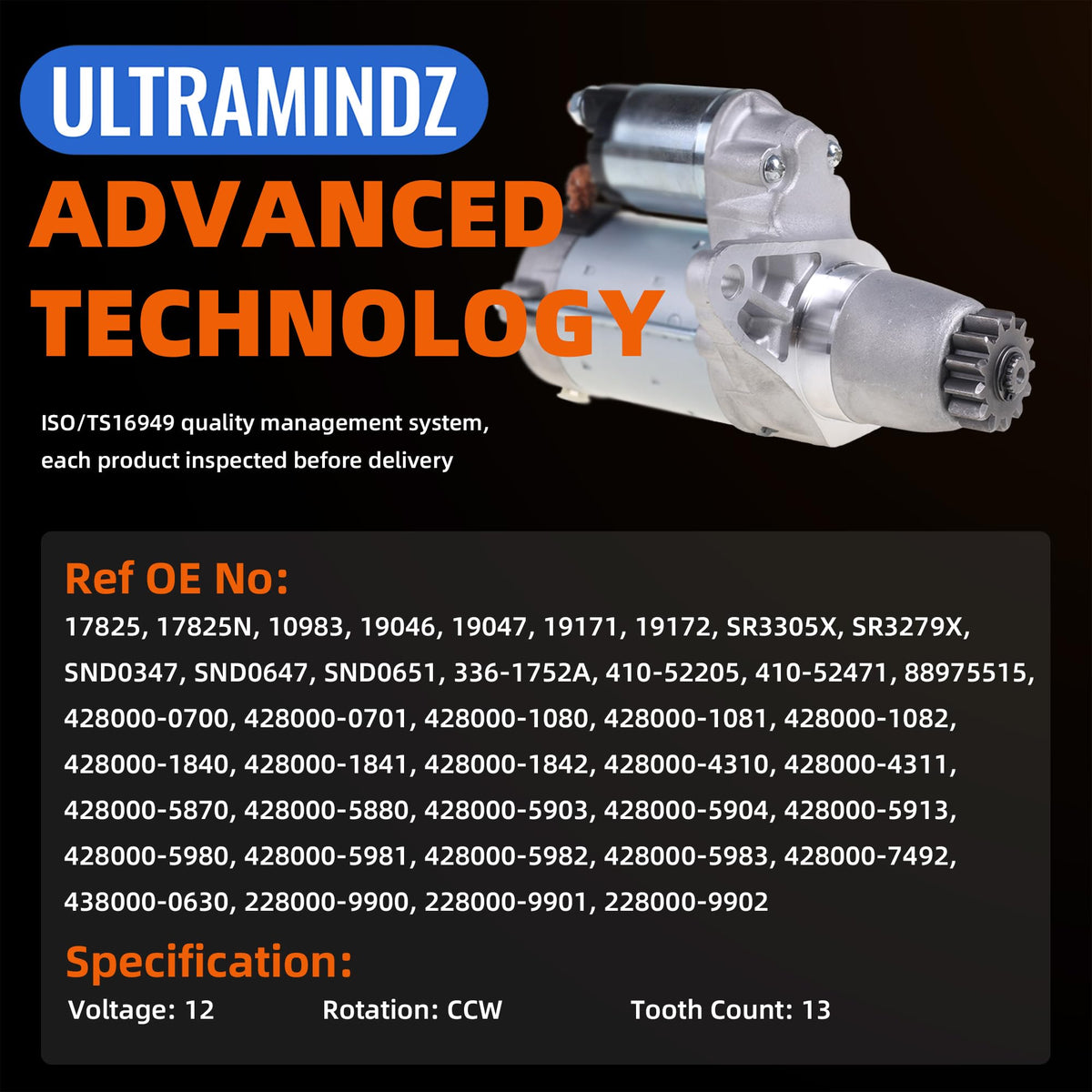 ultramindz starter mounting flange detail for correct bolt alignment