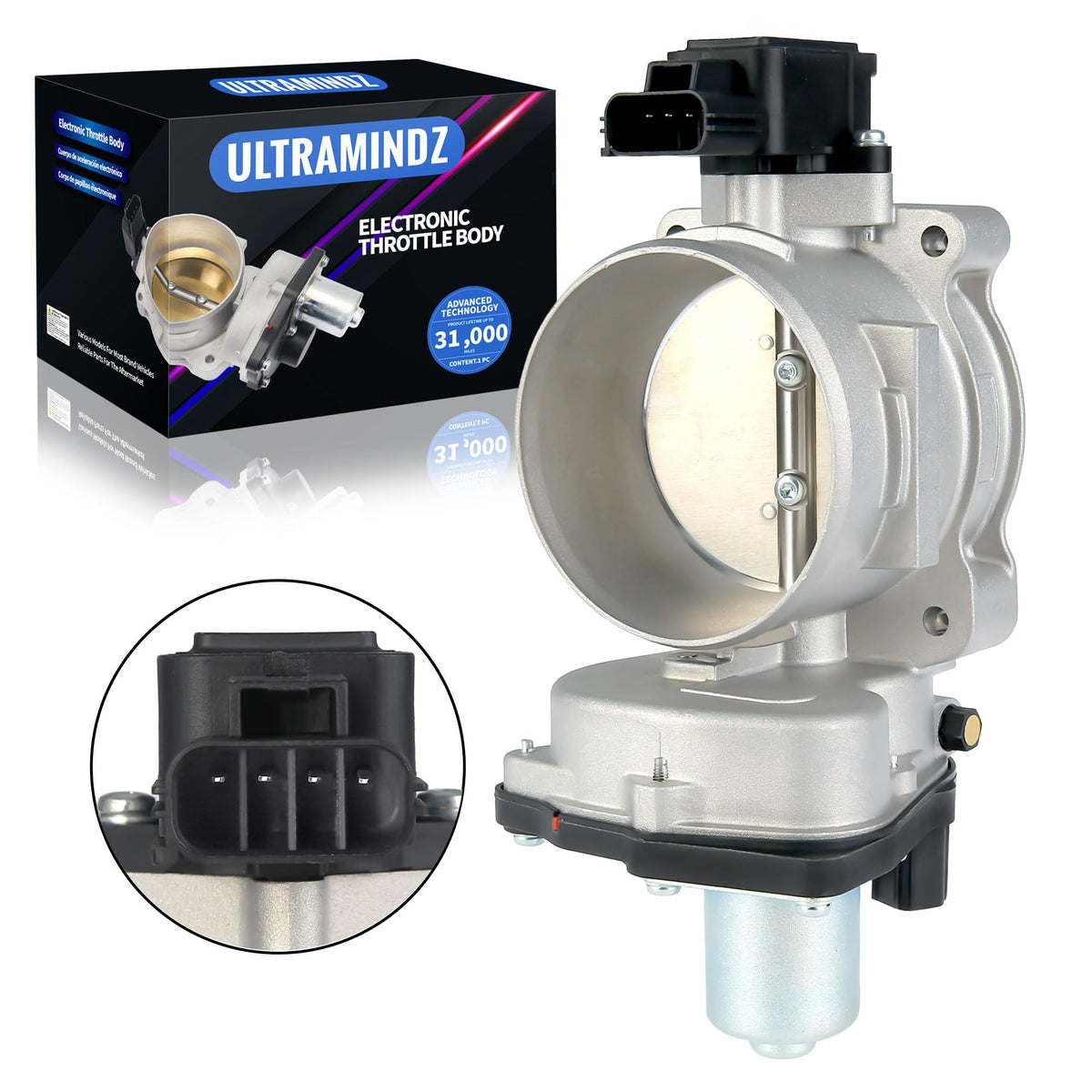 ultramindz front view of throttle body showing mounting and fitment benefit