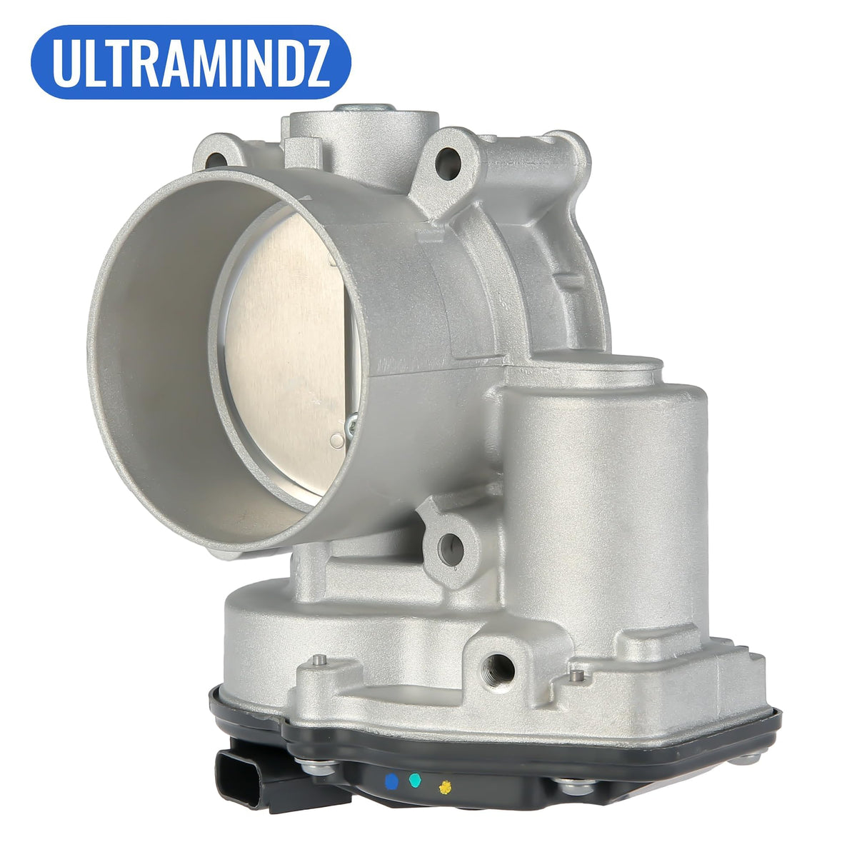 ultramindz throttle body valve closeup showing smooth bore for improved airflow consistency