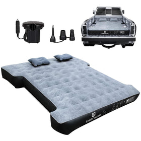 Umbrauto front view of packed mattress showing compact carry bag and included pump