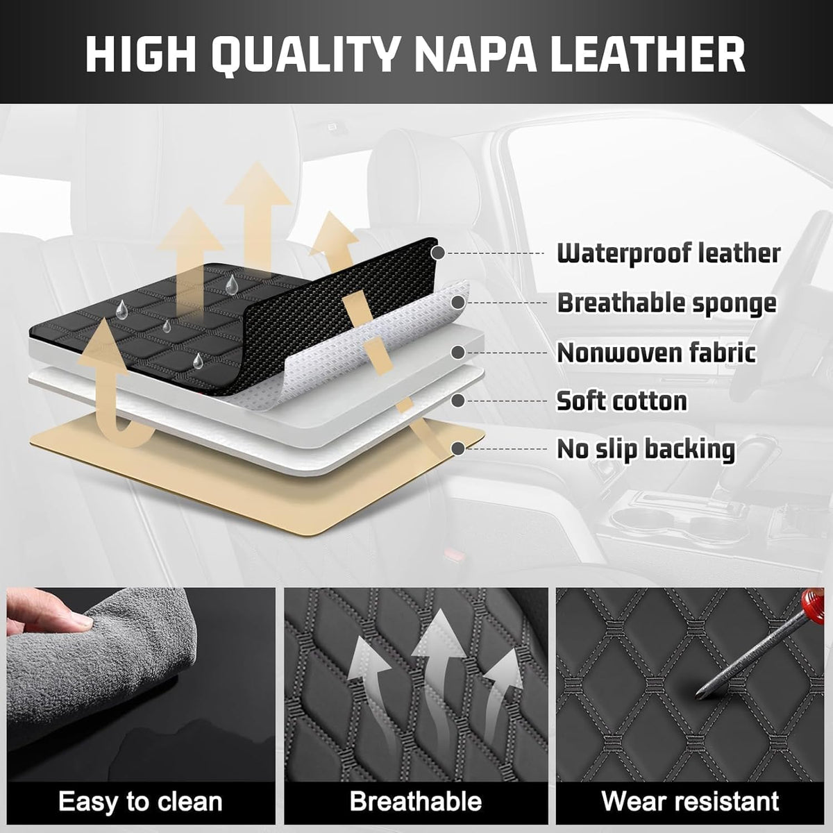 Umbrauto installed in truck lifestyle shot showing upgraded interior look