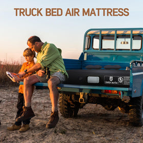 Umbrauto inflated in a truck bed showing roomy camping comfort