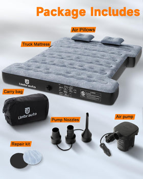 Umbrauto mattress set up at a campsite illustrating outdoor comfort and convenience