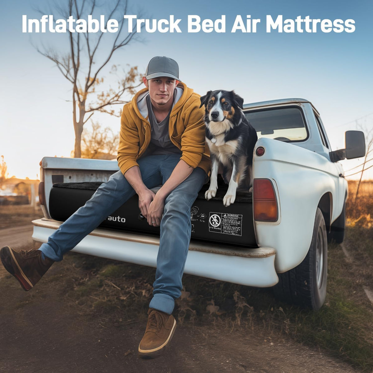 Umbrauto mattress length comparison with ruler to confirm 5.5–5.8 ft fit