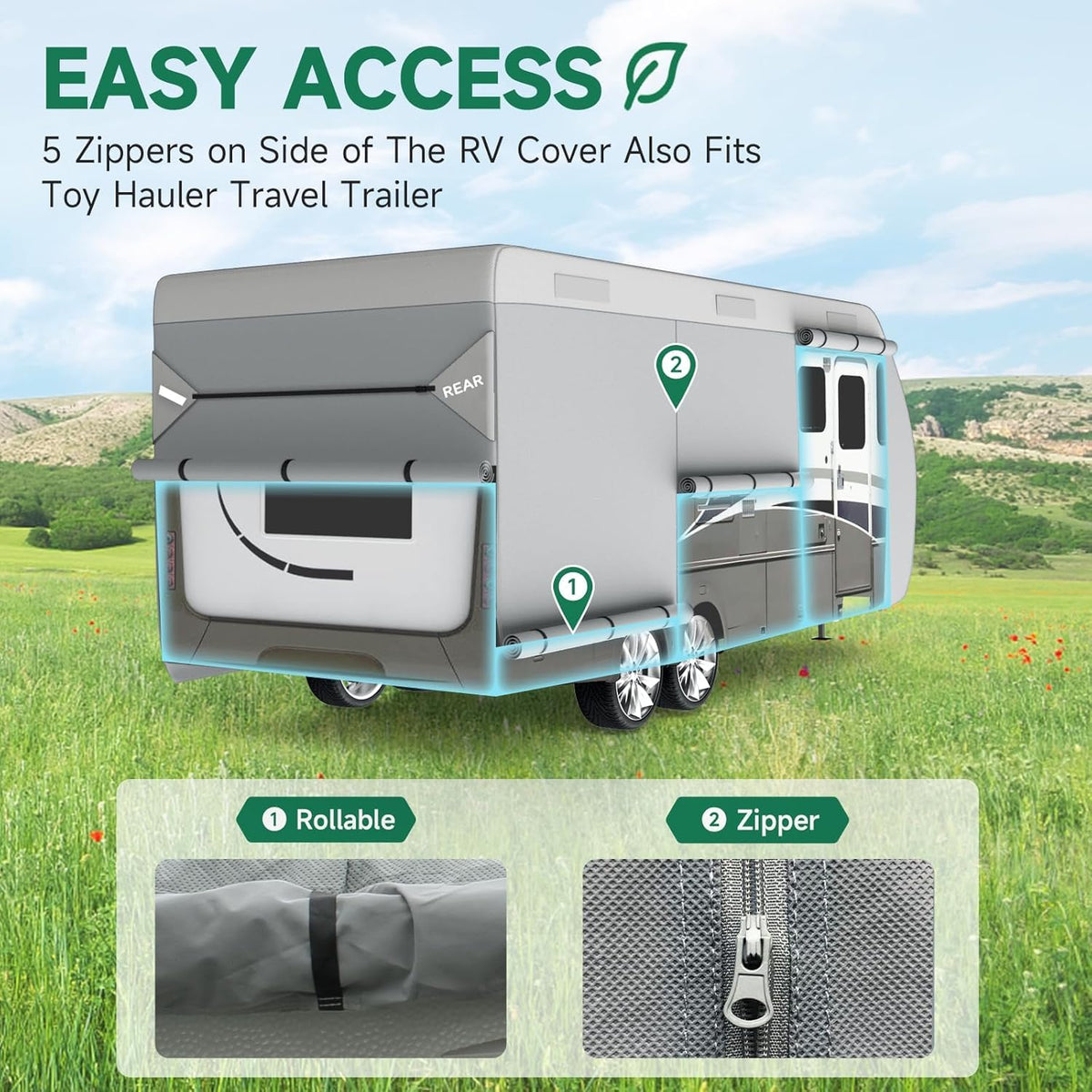Umbrauto covered trailer in driveway demonstrating all-season protection