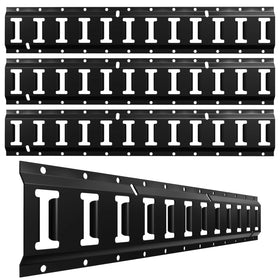 UMIRO front view of four 2ft E track rails showing multiple anchor slots and durable build