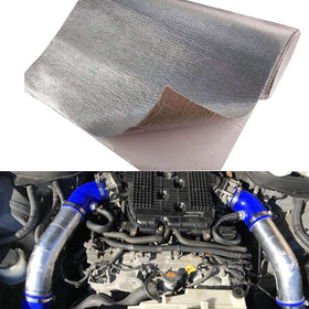 Ummickl front view of 12x48 heat shield mat showing packaging and product benefit