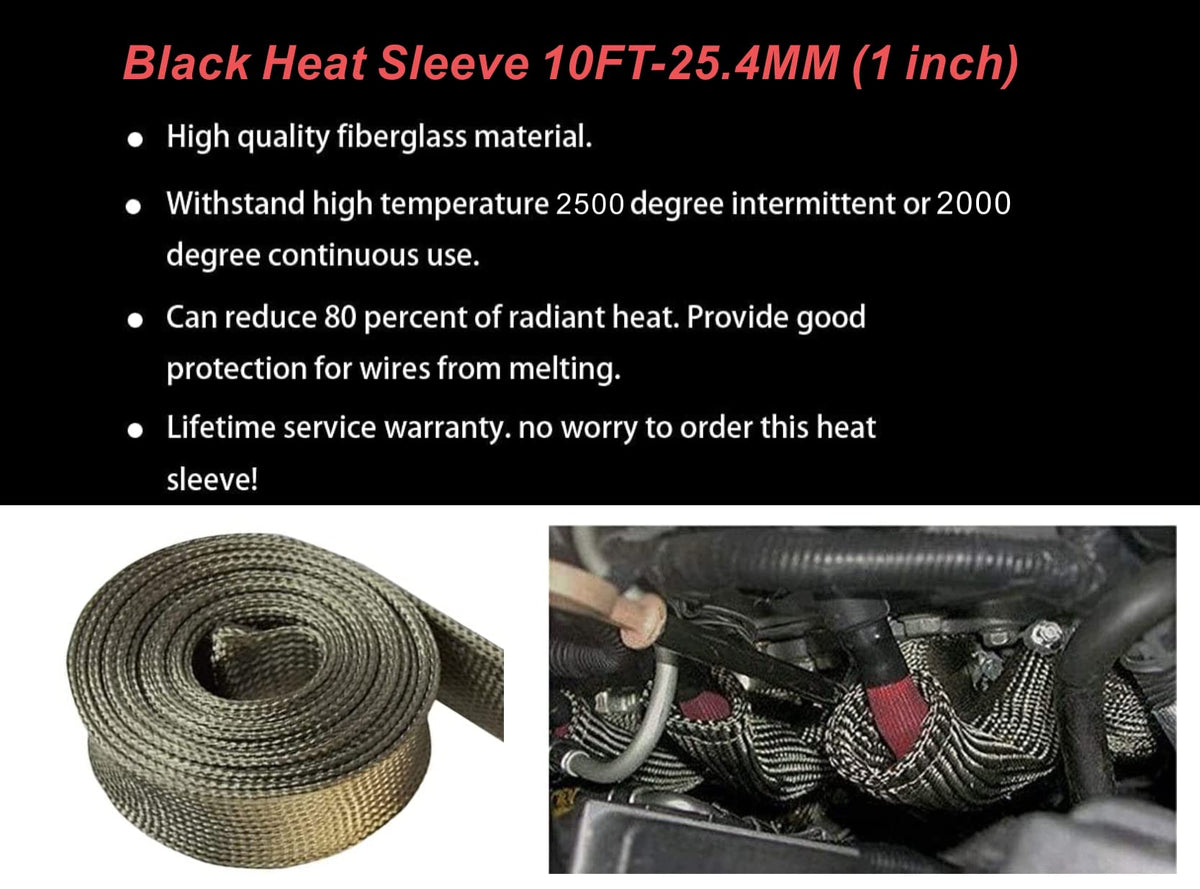 Ummickl wrapped on fuel line near exhaust reducing radiant heat exposure
