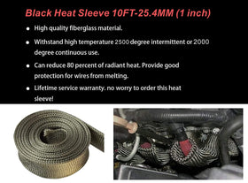 Ummickl wrapped on fuel line near exhaust reducing radiant heat exposure