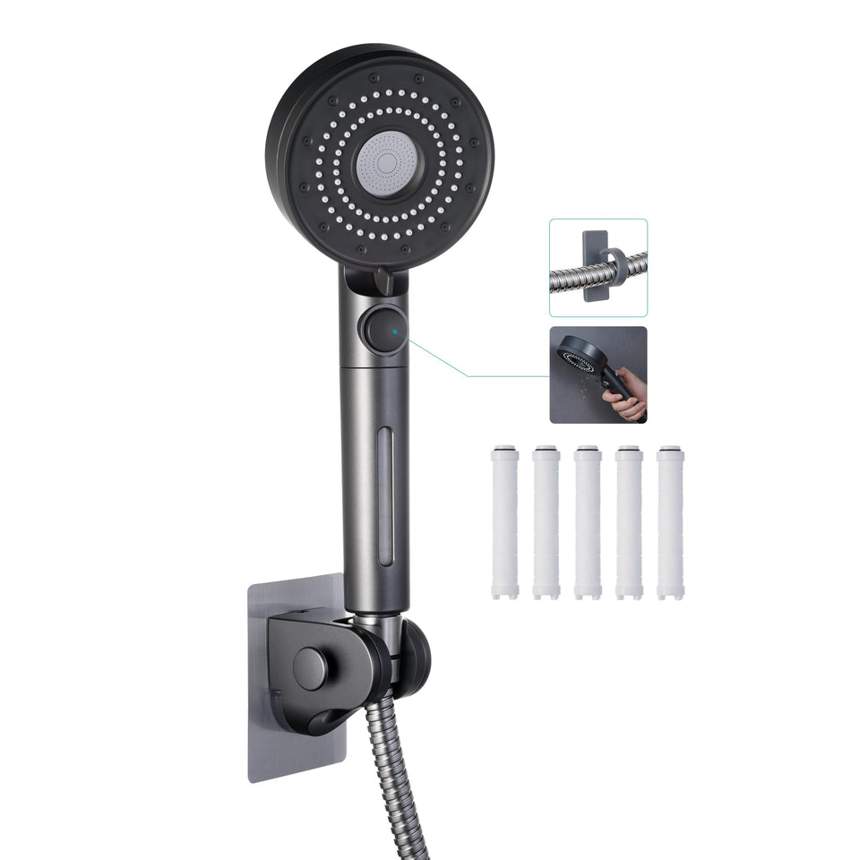 Umyder front view shower head showing compact design and easy grip benefit