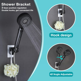 Umyder bracket hooks holding sponge and towel for neat organized storage