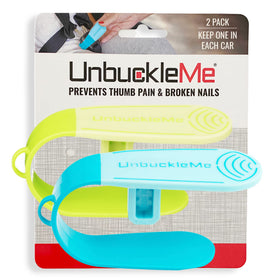UnbuckleMe front packaging showing two-color pack and quick benefit