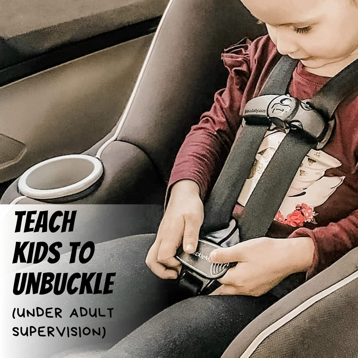 UnbuckleMe releasing stroller buckle in use to simplify daily outings